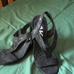 Anne Klein Embellished Black Women's Sandals